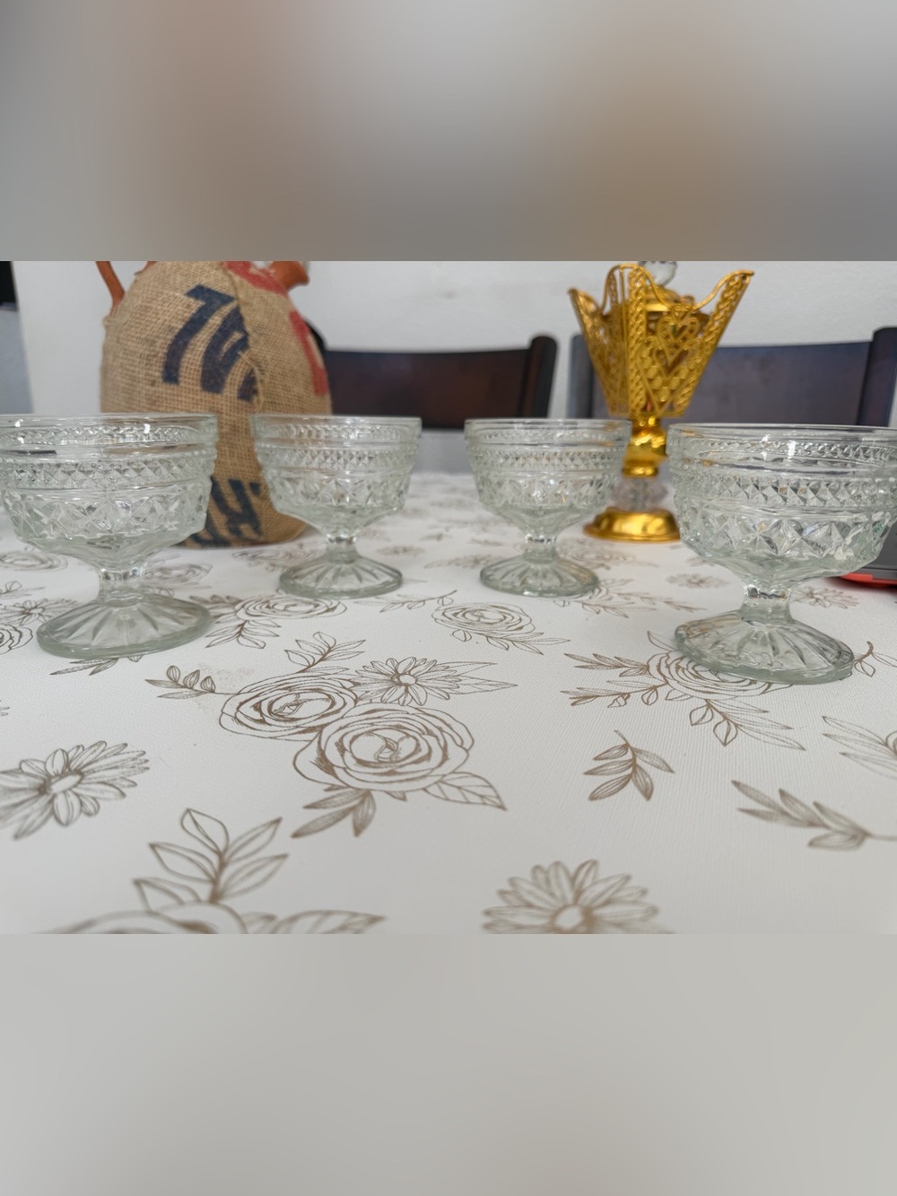 Vintage Anchor Hocking Wexford Dessert Cups Sherbet Bowls Set of 4